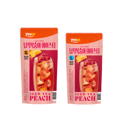 유어스 납작복숭아 아이스티